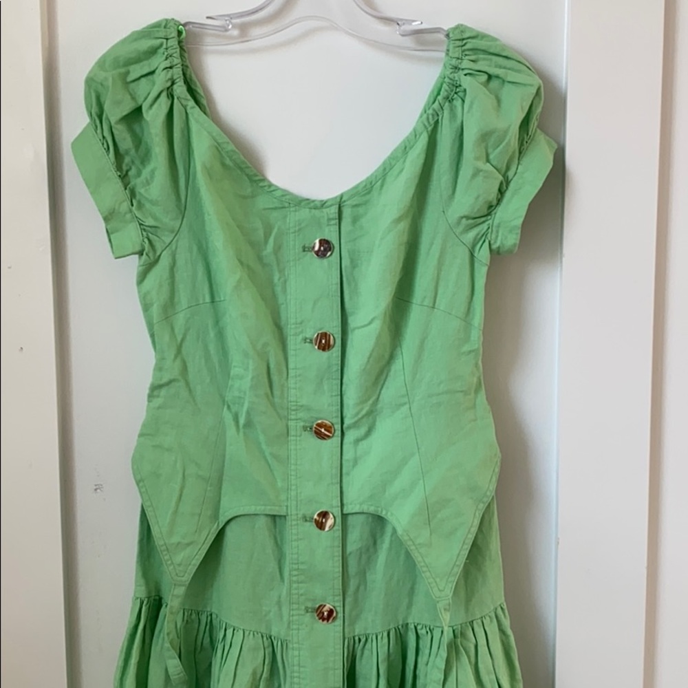 NWT House Of Sunny Rustic Green Cold Shoulder Dres - Picture 5 of 10